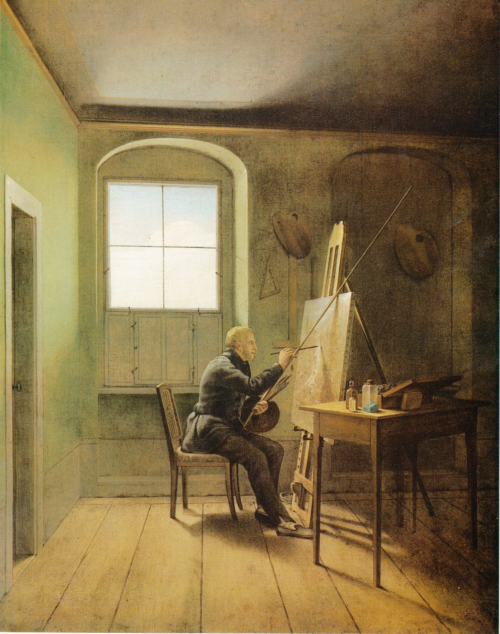 Caspar David Friedrich in His Studio (1811) by Georg Friedrich Kersting