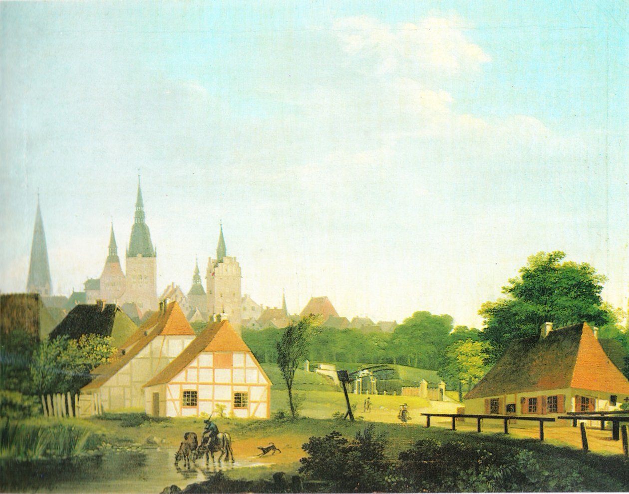 View of Rostock from the West by Georg Friedrich Kersting