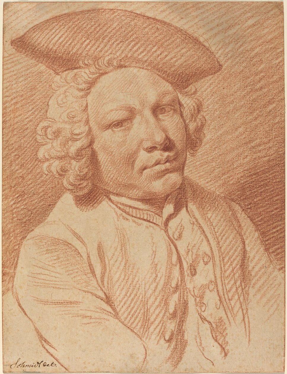 Portrait of a Man in a Tricorn Hat by Georg Friedrich Schmidt