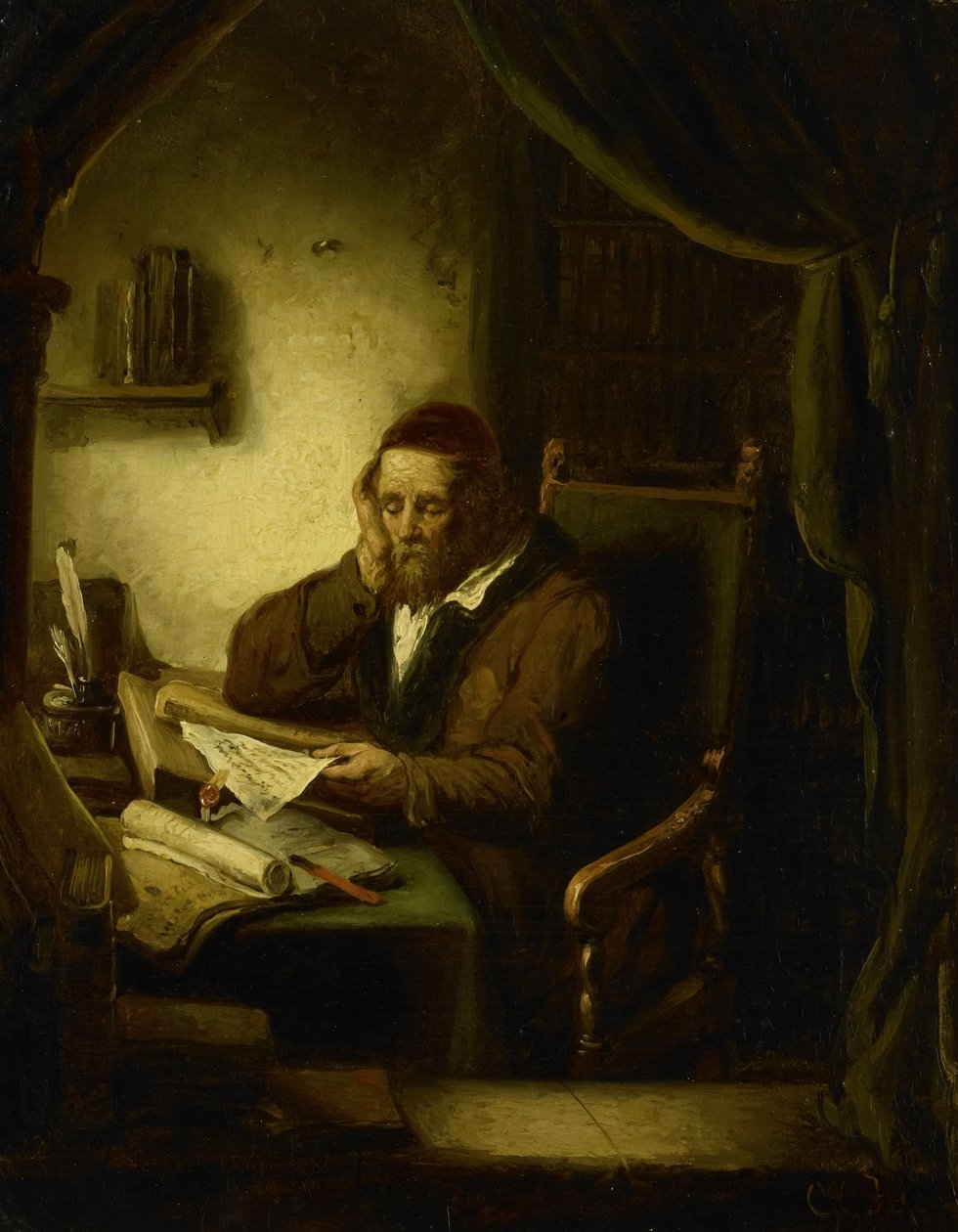 Old Man in his Study by Georg Gillis van Haanen