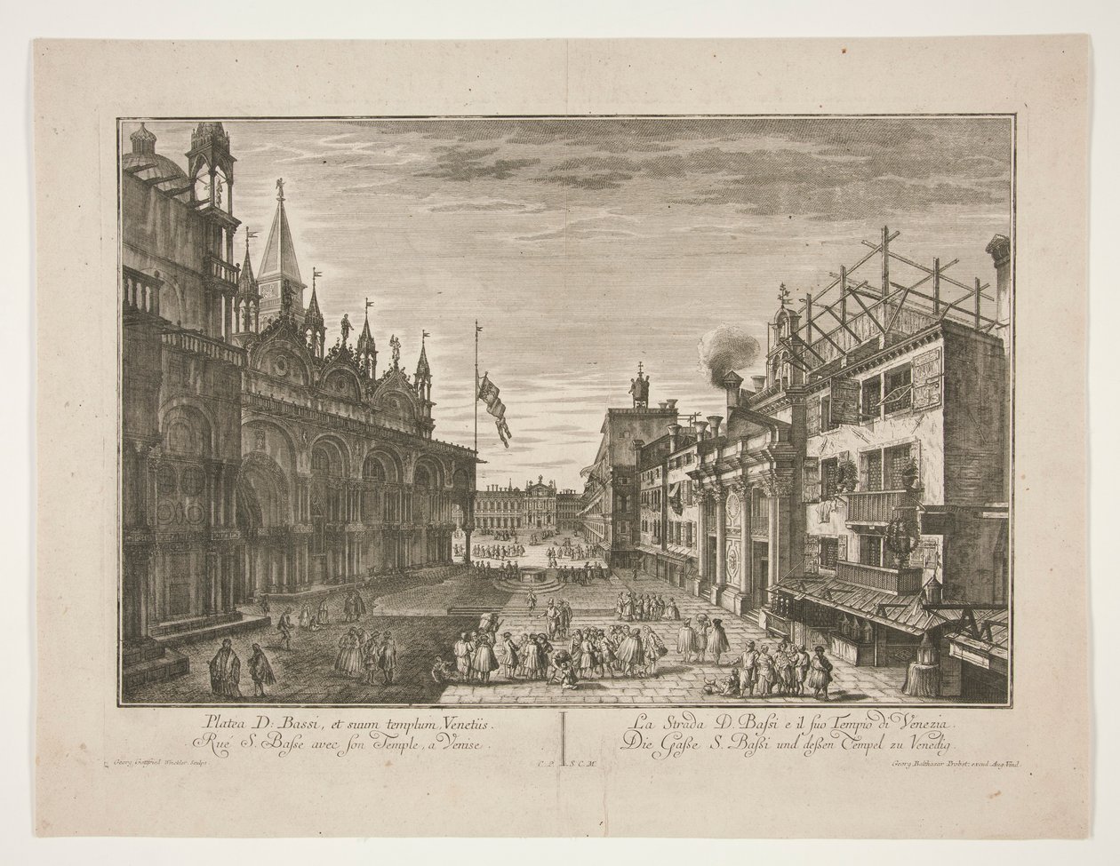 The Street Saint Bassi and its Temple in Venice by Georg Gottfried Winckler