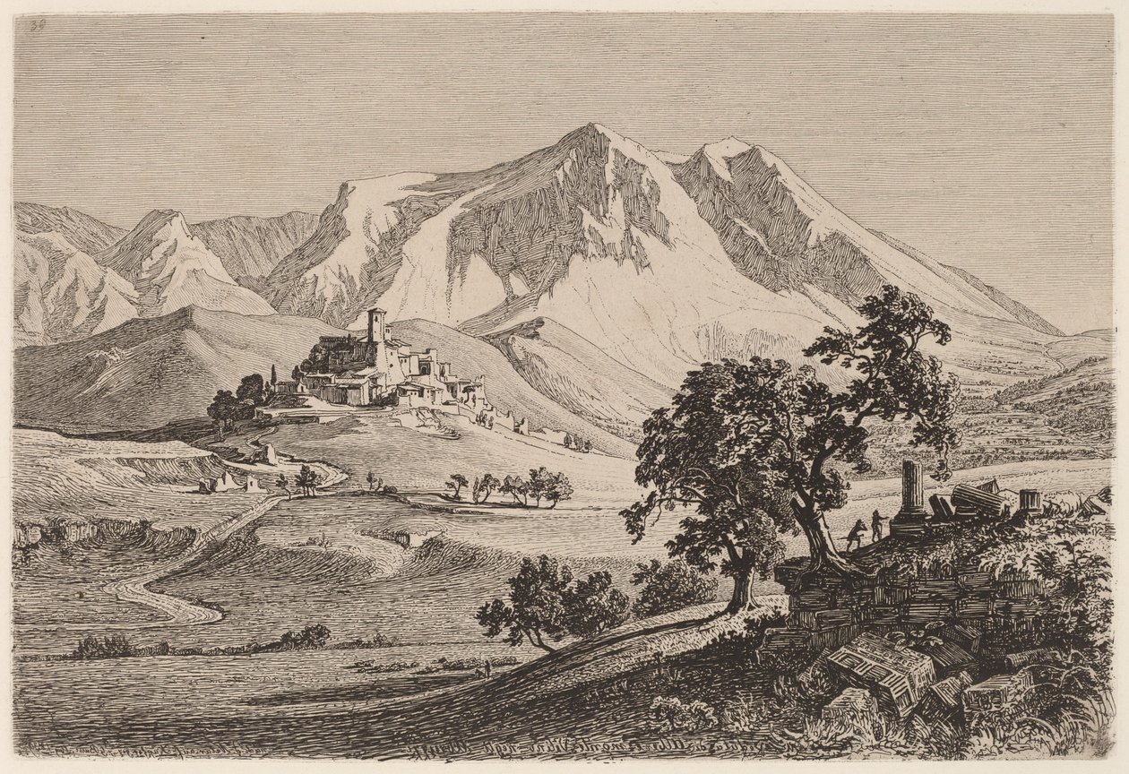 View of Albe and Monte Velino in the Abruzzi by Georg Heinrich Busse