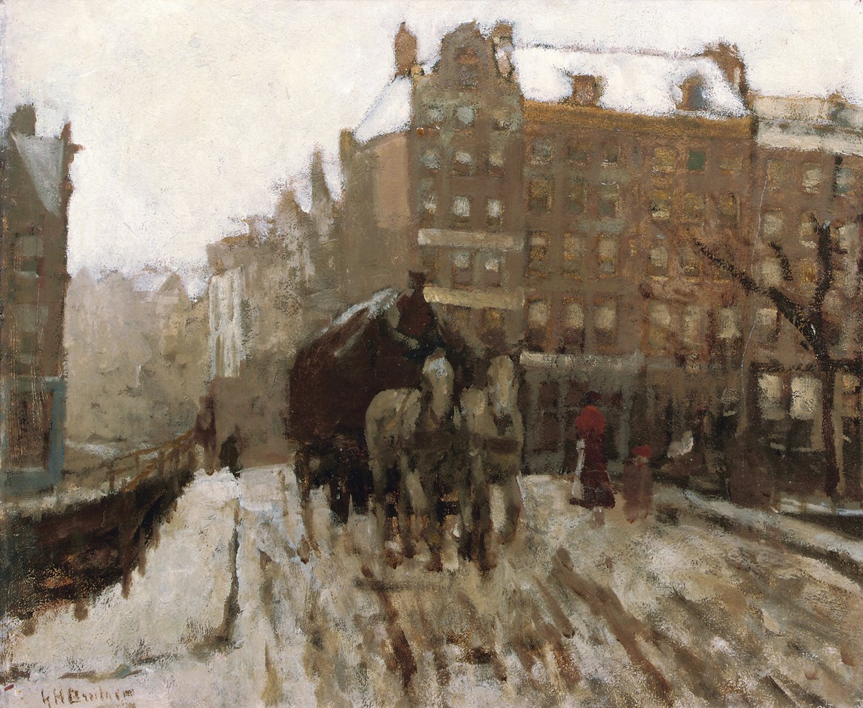 Bridge over Singel Canal by the Paleisstraat, Amsterdam by Georg Hendrik Breitner