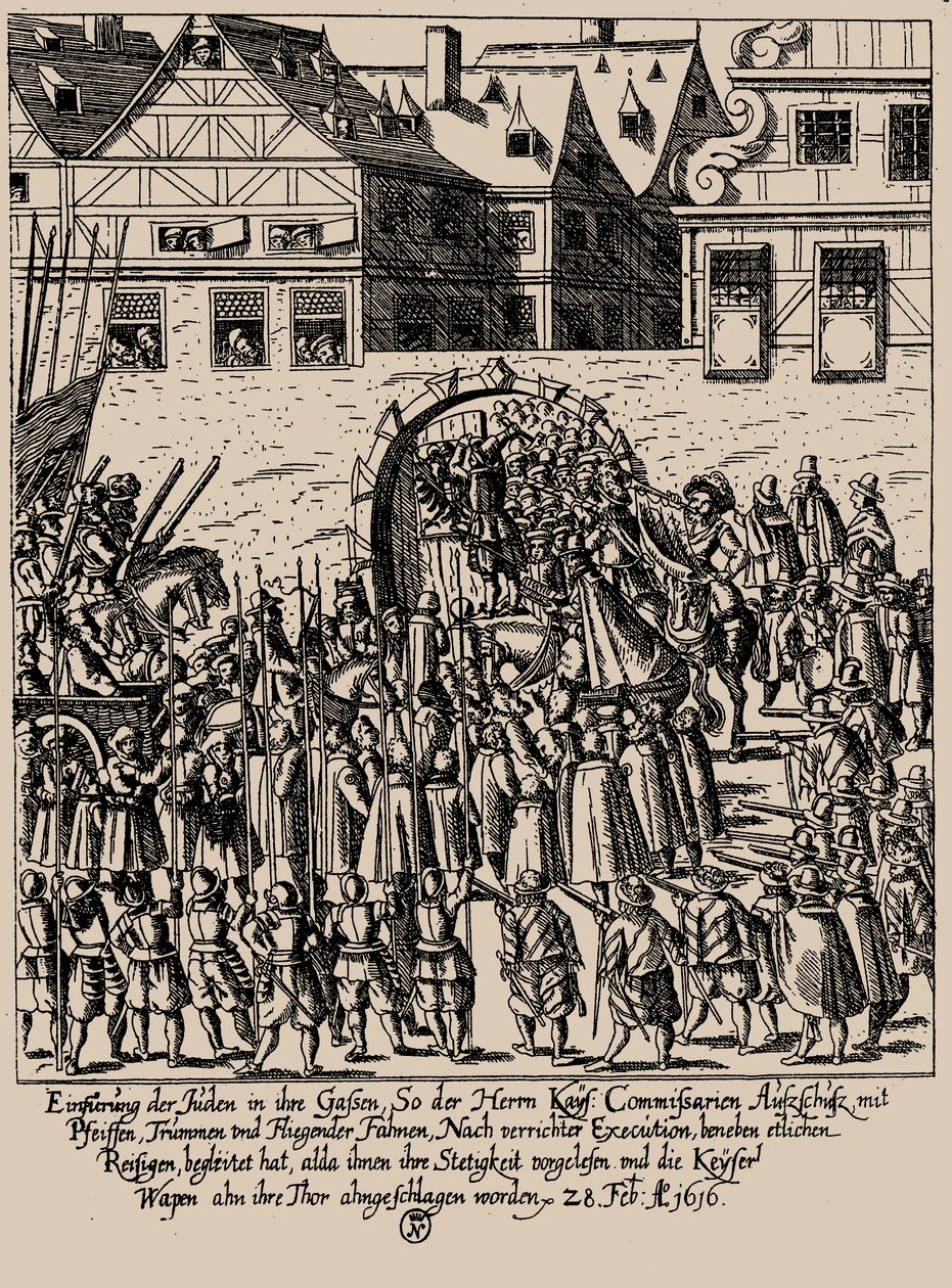 The Fettmilch Rising. Reintroduction of the Jews in Frankfurt on February 28, 1616 by Georg Keller