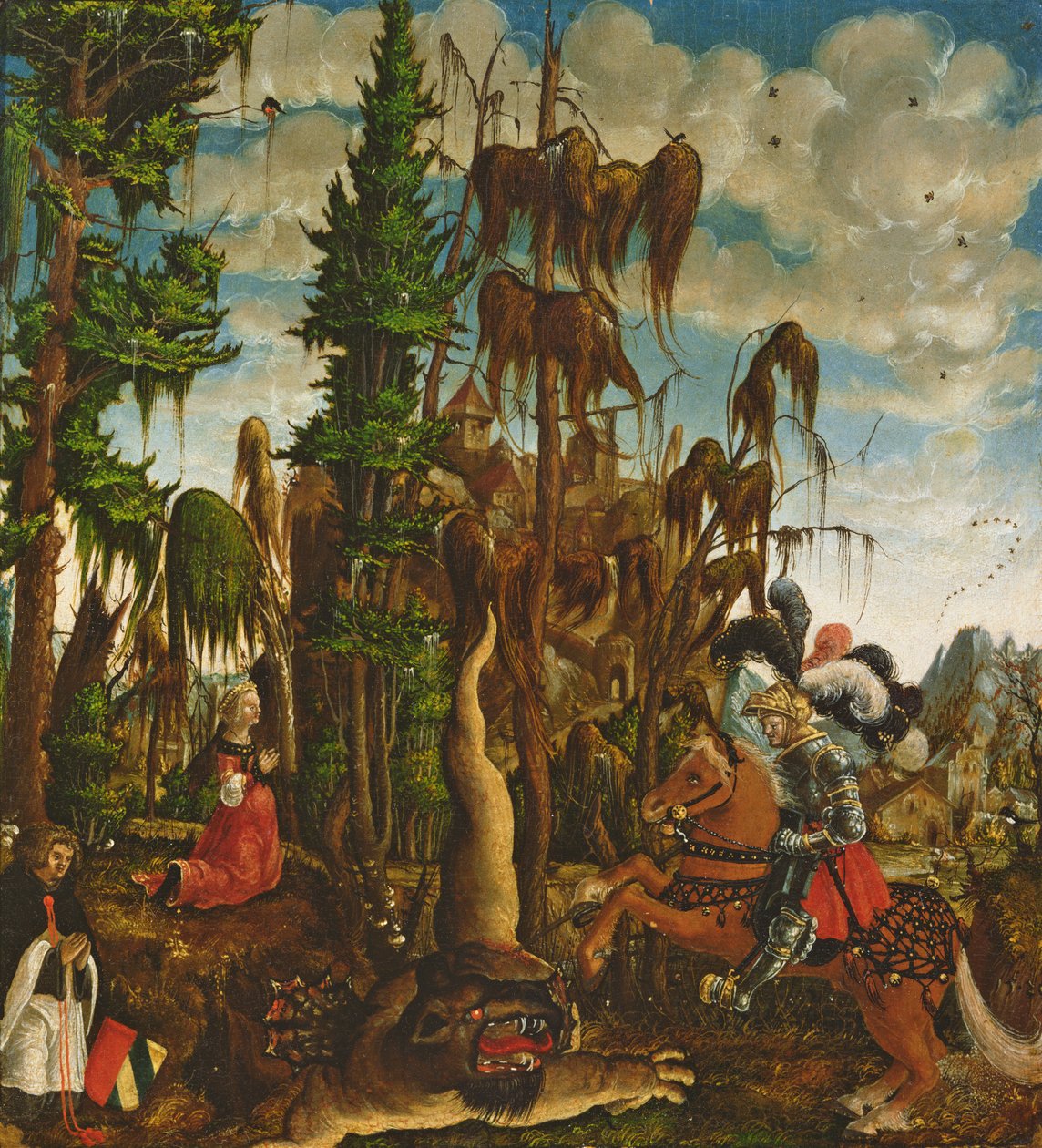 St. George saving the Princess from the Dragon, 1520 by Georg Lemberger