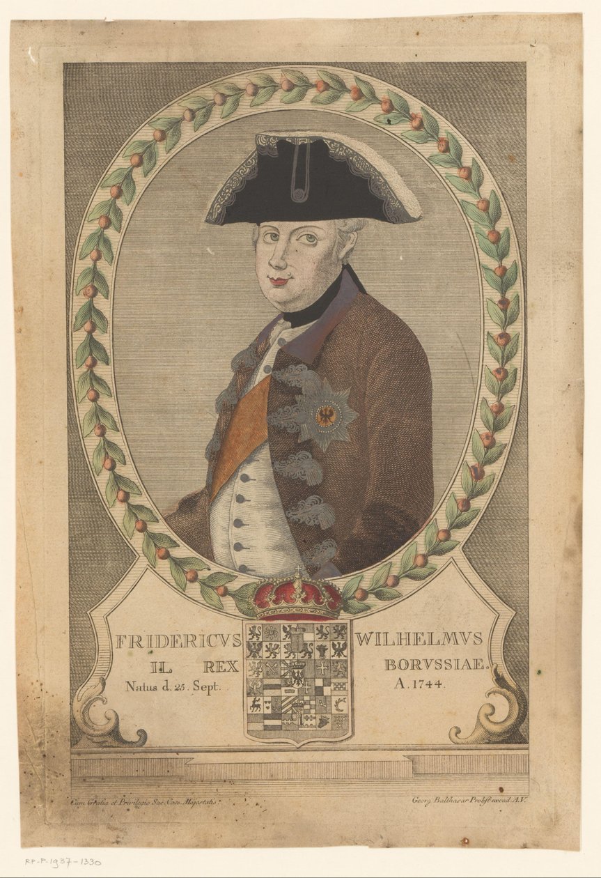 Portrait of Frederick William II, King of Prussia by Georg Mathäus Probst