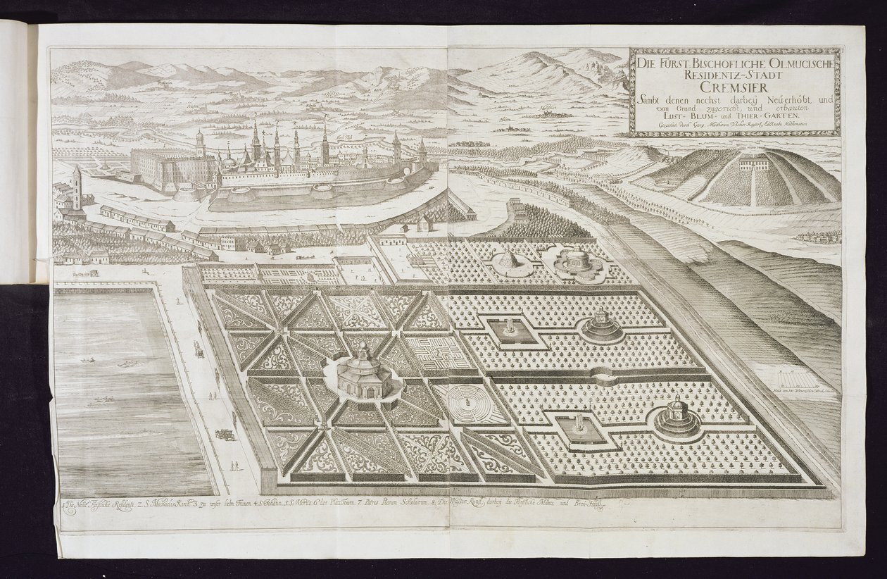 The new gardens at Cremsier, the residence of the Prince-Bishop by Georg Matthaus Vischer