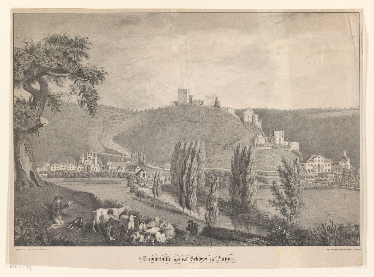 Sayner Hütte and Sayn Castle by Georg Osterwald