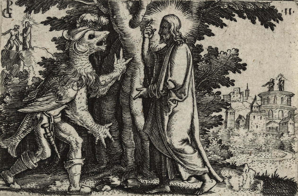 Christ Tempted by the Devil in the Desert by Georg Pencz