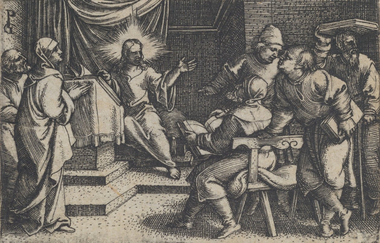 Christ with the Doctors in the Temple, from The Story of Christ by Georg Pencz