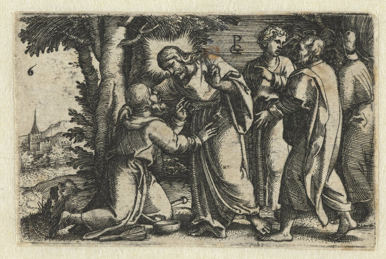 Christ heals a leper (Life of Christ series) by Georg Pencz