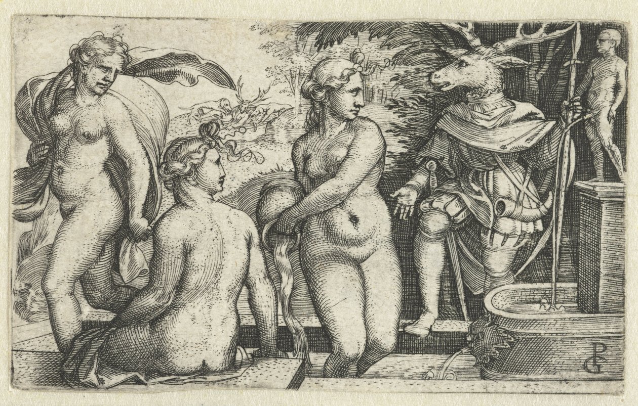 Diana Turns Actaeon into a Stag as Punishment by Georg Pencz
