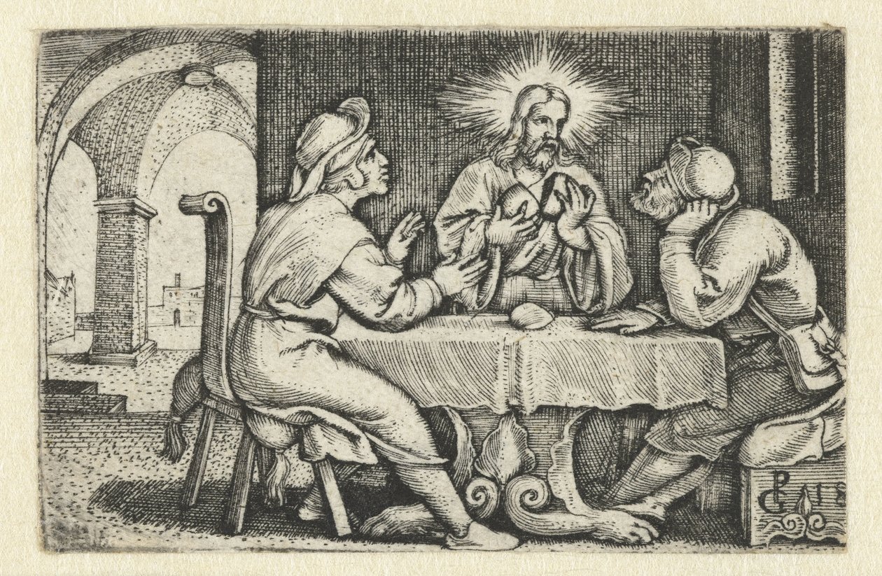 Supper at Emmaus (Life of Christ series) by Georg Pencz