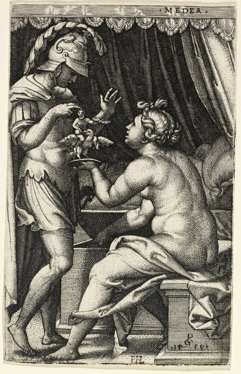 Medea and Jason, from Greek Heroines by Georg Pencz