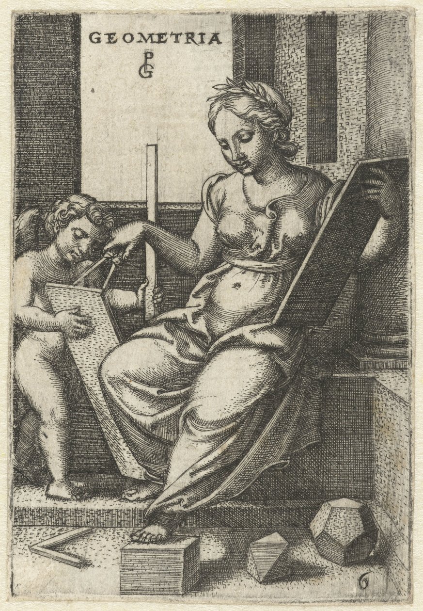 Geometry, Geometria (title on object), Seven Liberal Arts (series title) by Georg Pencz