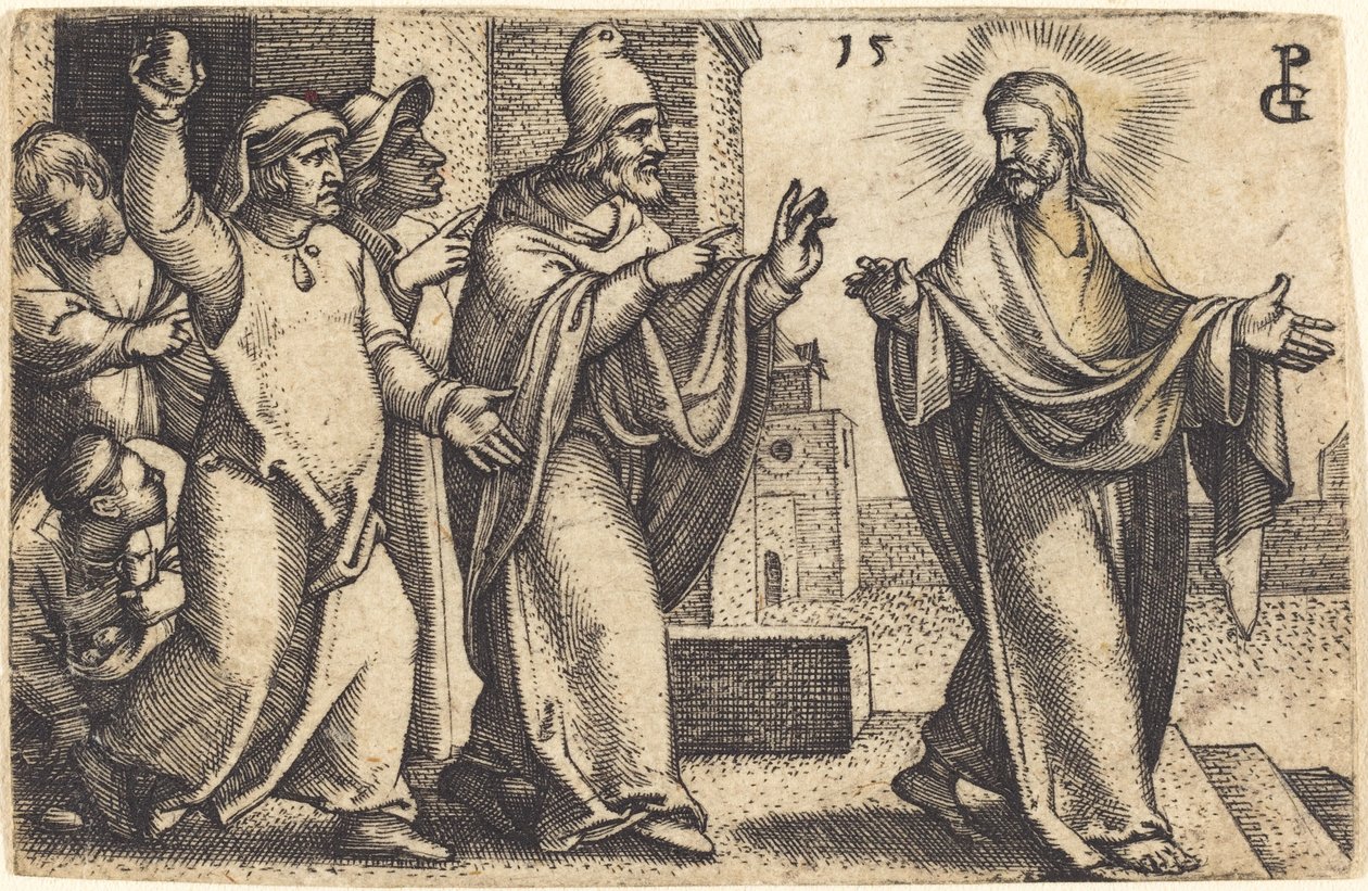 The Pharisees Wish to Stone Christ by Georg Pencz