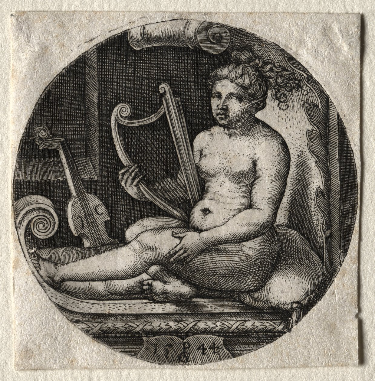 The Harpist by Georg Pencz