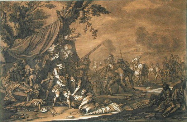 Transporting the Injured after the Battle by Georg Philipp I (after) Rugendas