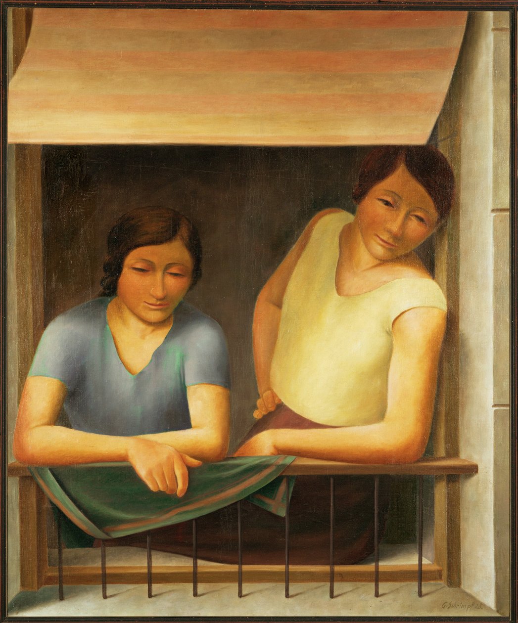 Two Girls at the Window by Georg Schrimpf