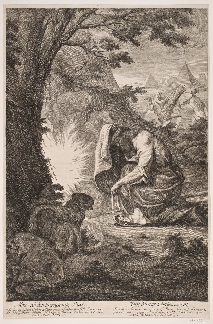 Moses at the Burning Bush by Georg Vilhelm Baurenfeind