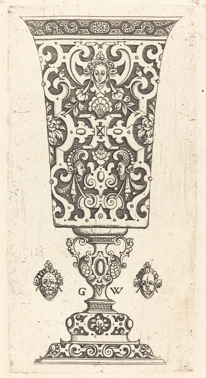 Goblet decorated with masque by Georg Wechter I
