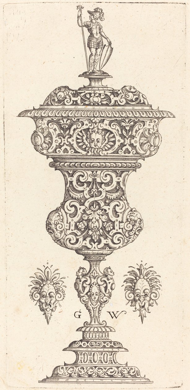 Goblet with Lid Surmounted by a Roman Soldier by Georg Wechter I