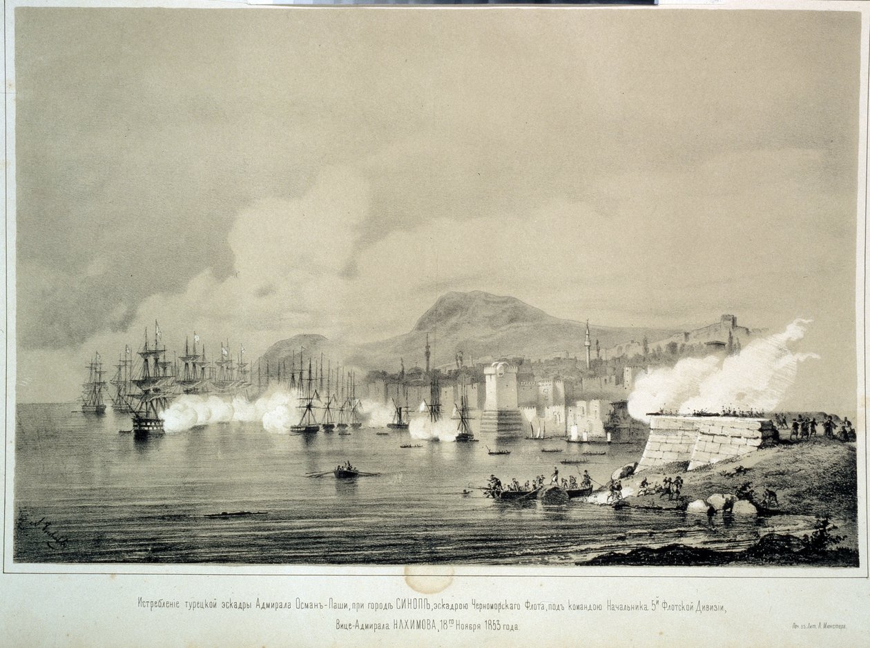 The Battle of Sinop on 30 November 1853 by Georg Wilhelm Timm