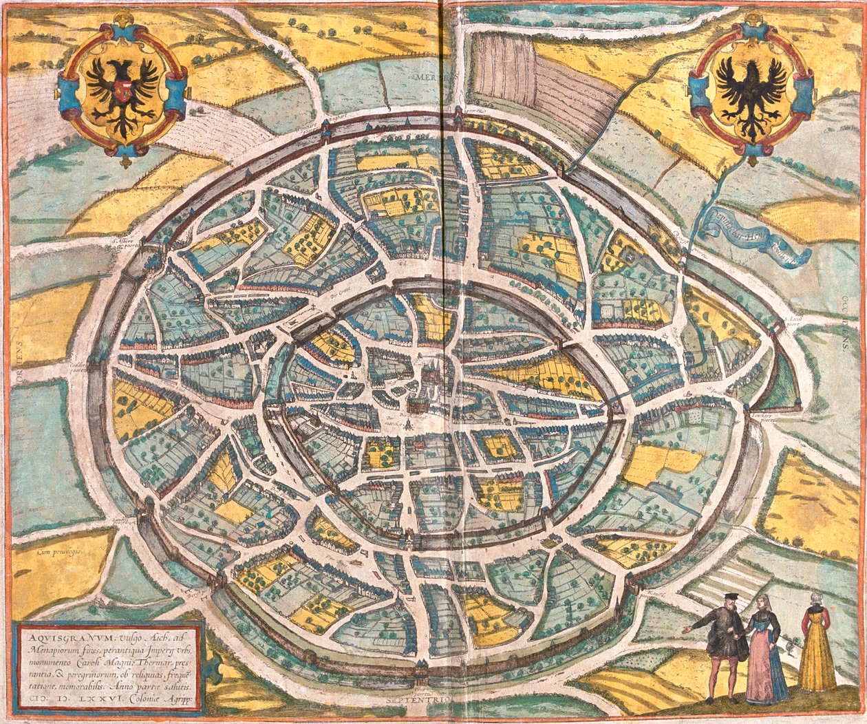 Aachen, Germany by Georg and Hogenberg Franz (1535 90) Braun