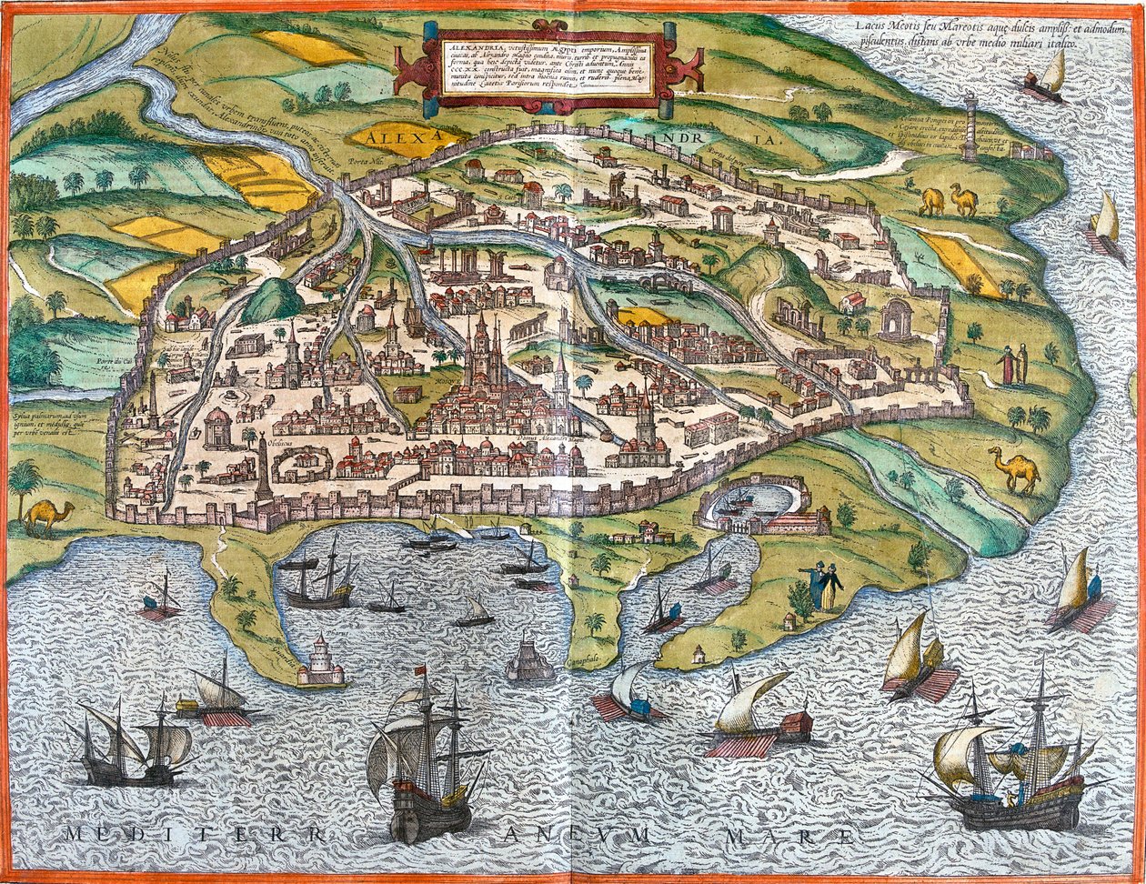Alexandria, Egypt by Georg and Hogenberg Franz (1535-90) Braun