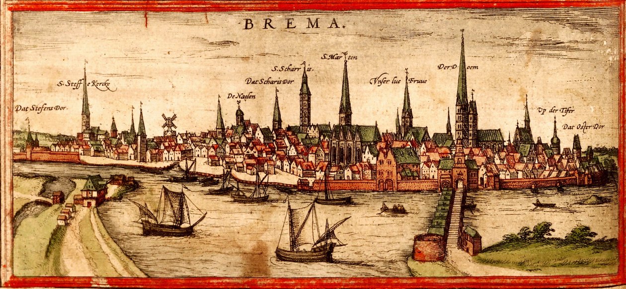 Bremen by Georg and Hogenberg Franz (1535 90) Braun