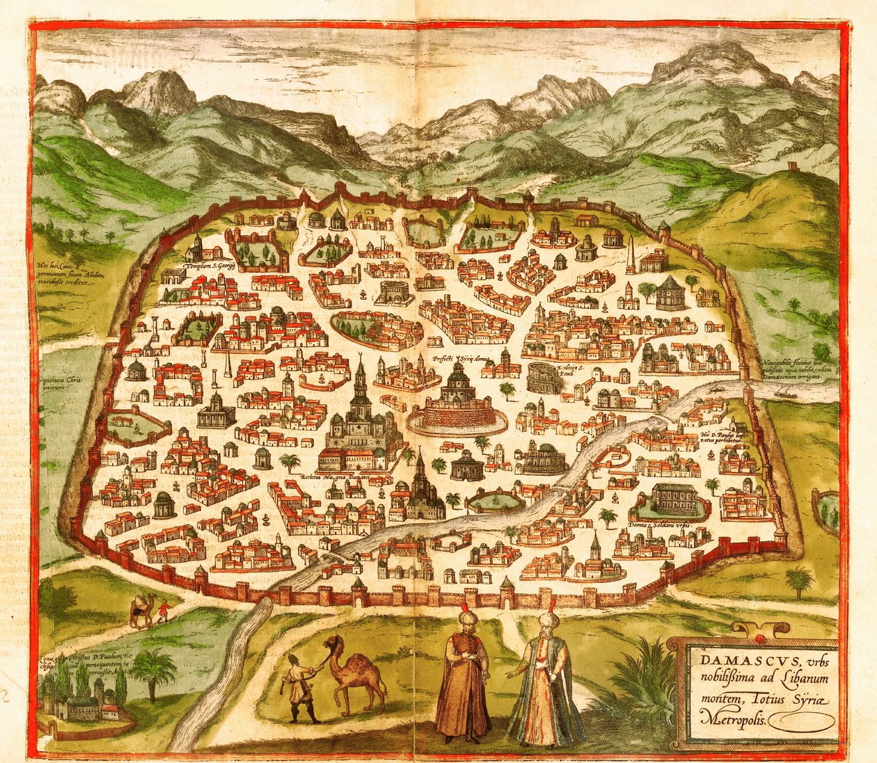 Damascus, Syria by Georg and Hogenberg Franz (1535 90) Braun