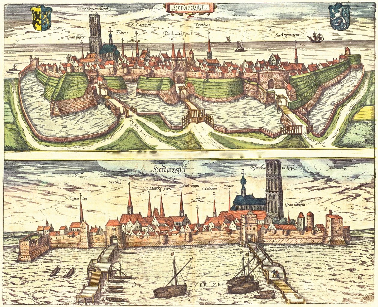 Harderwijk, Netherlands by Georg and Hogenberg Franz (1535 90) Braun