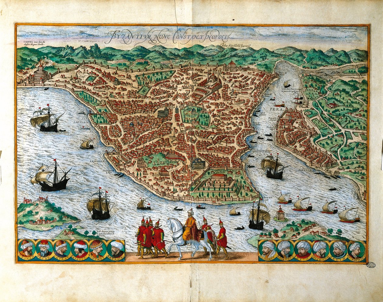 Perspective View of the City of Constantinople by Georg Braun and Hogenberg Franz