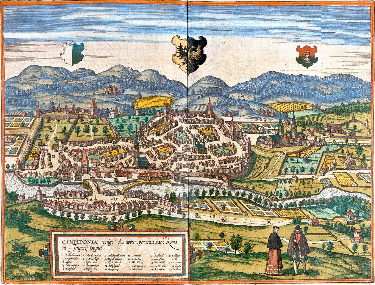 Kempten, Germany by Georg and Hogenberg Franz (1535 90) Braun