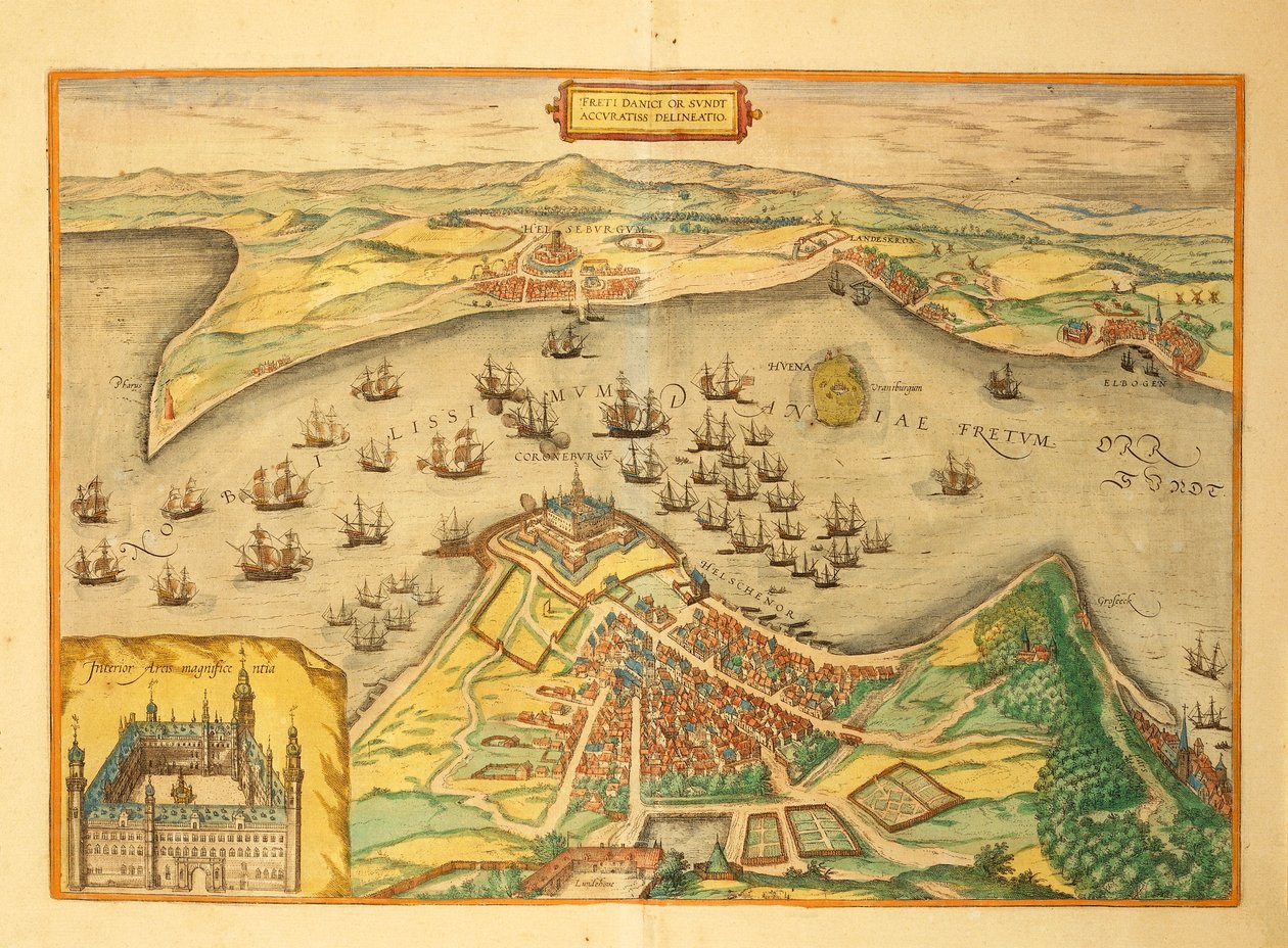 Kronborg from Civitates Orbis Terrarum by Georg Braun and Hogenberg Franz