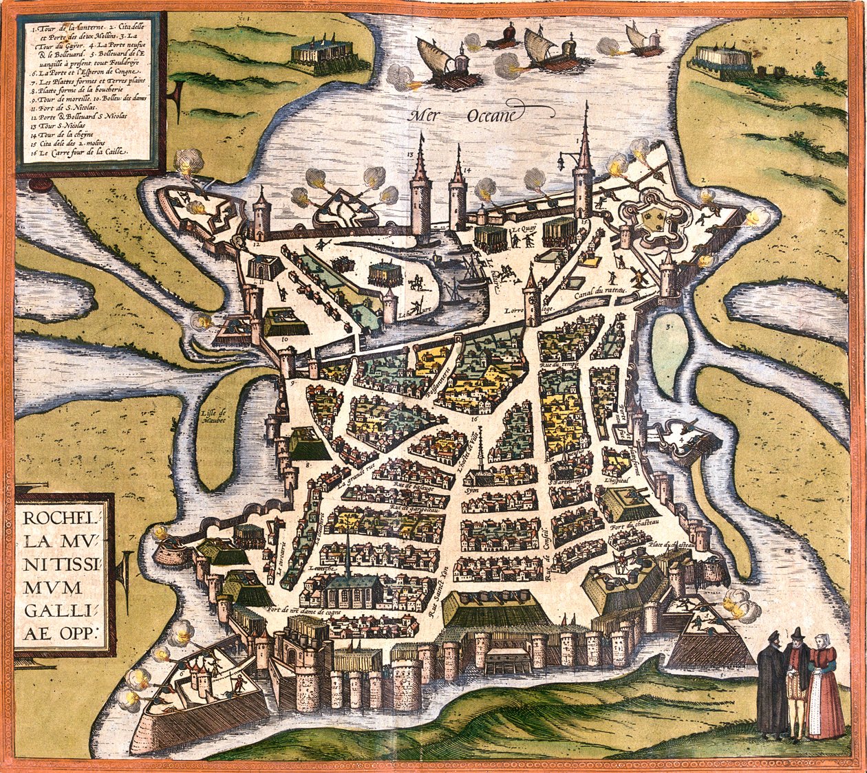 La Rochelle, France by Georg and Hogenberg Franz (1535 90) Braun
