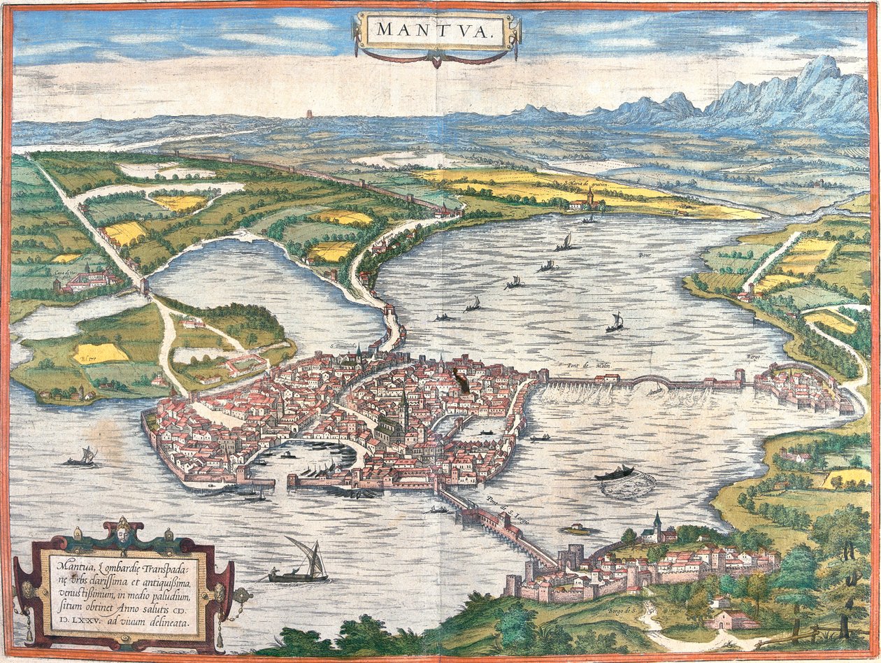 Mantua, Italy by Georg and Hogenberg Franz (1535 90) Braun