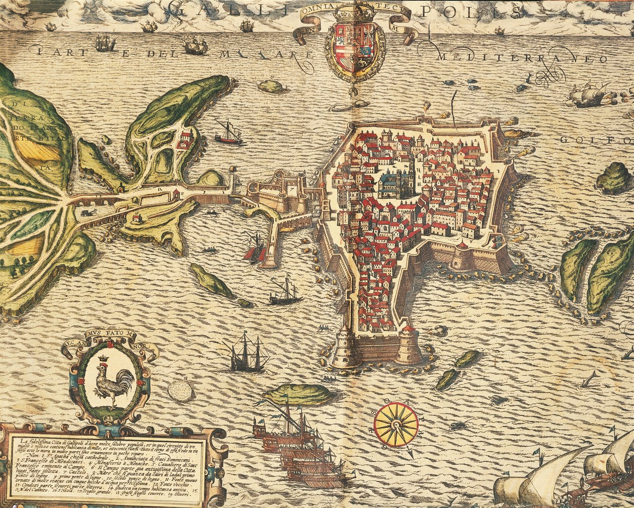 Map of Gallipoli from Civitates Orbis Terrarum by Georg Braun and Hogenberg Franz
