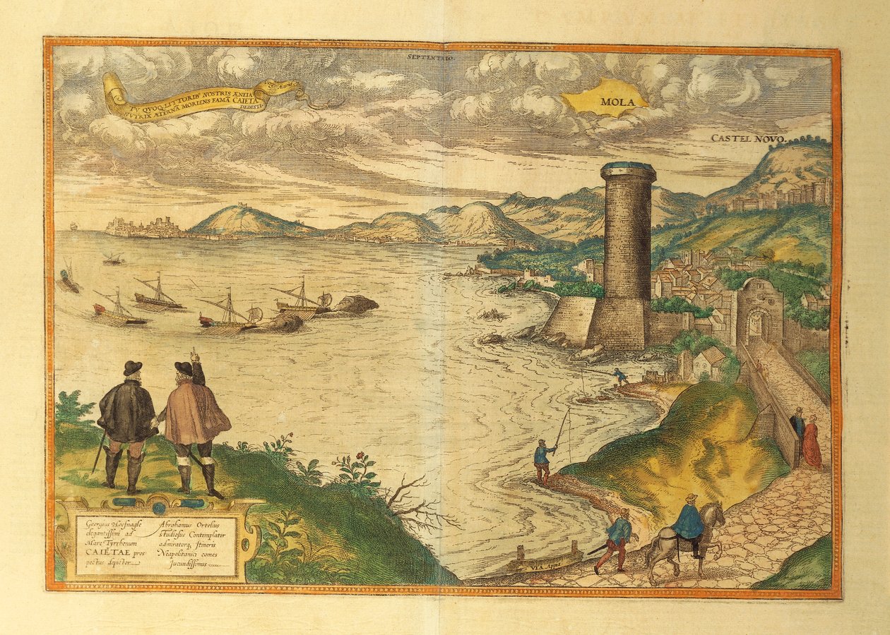 Map of Mola di Bari, Apulia Region from Civitates Orbis Terrarum by Georg Braun and Hogenberg Franz
