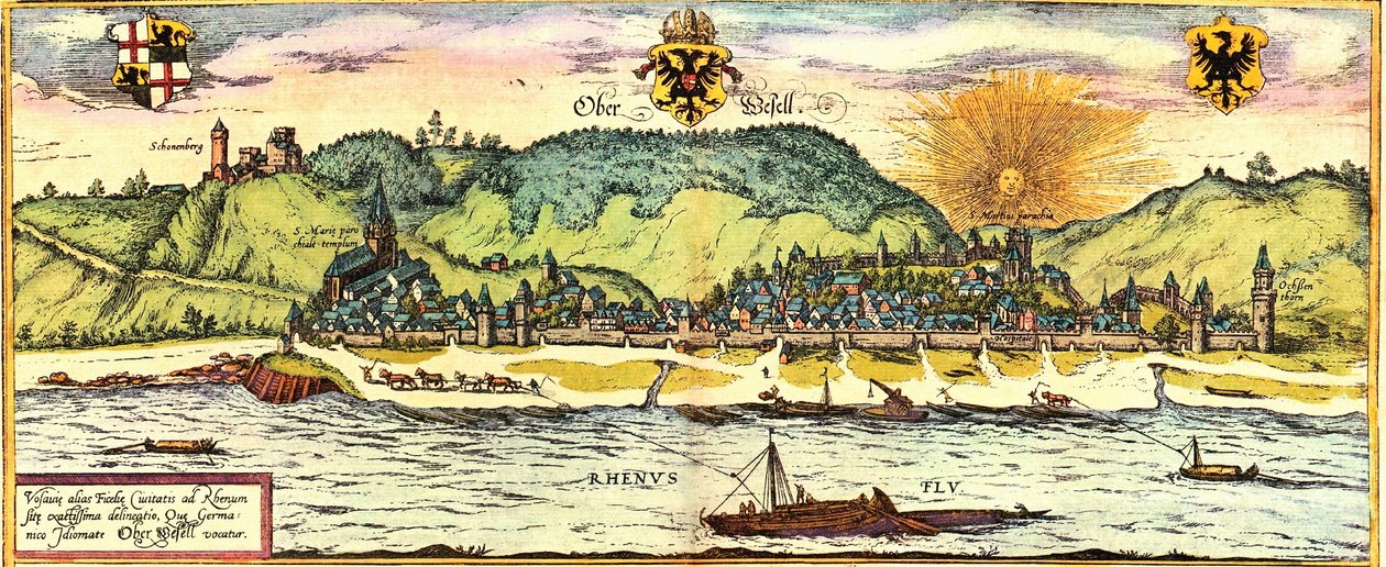 Oberwesel, Germany by Georg and Hogenberg Franz (1535 90) Braun