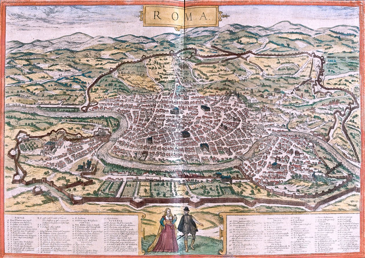 Rome, Italy by Georg and Hogenberg Franz (1535 90) Braun