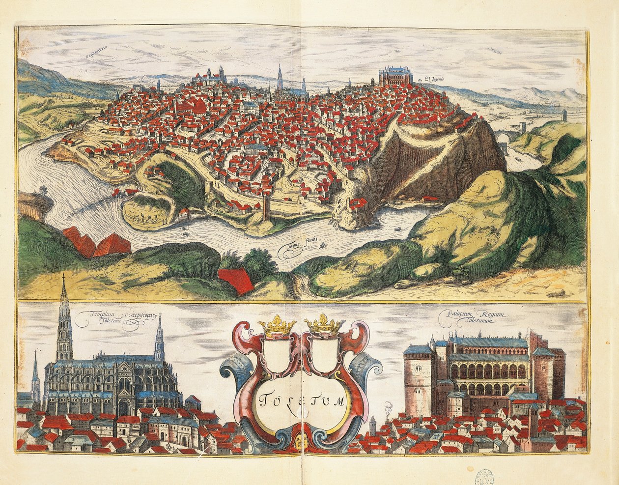 City of Toledo from Civitates Orbis Terrarum by Georg Braun and Hogenberg Franz