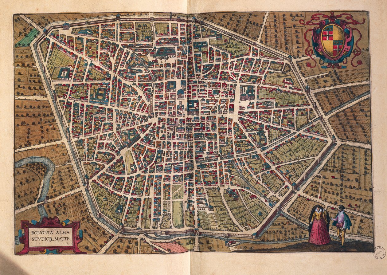 The city of Bologna by Georg Braun and Hogenberg Franz