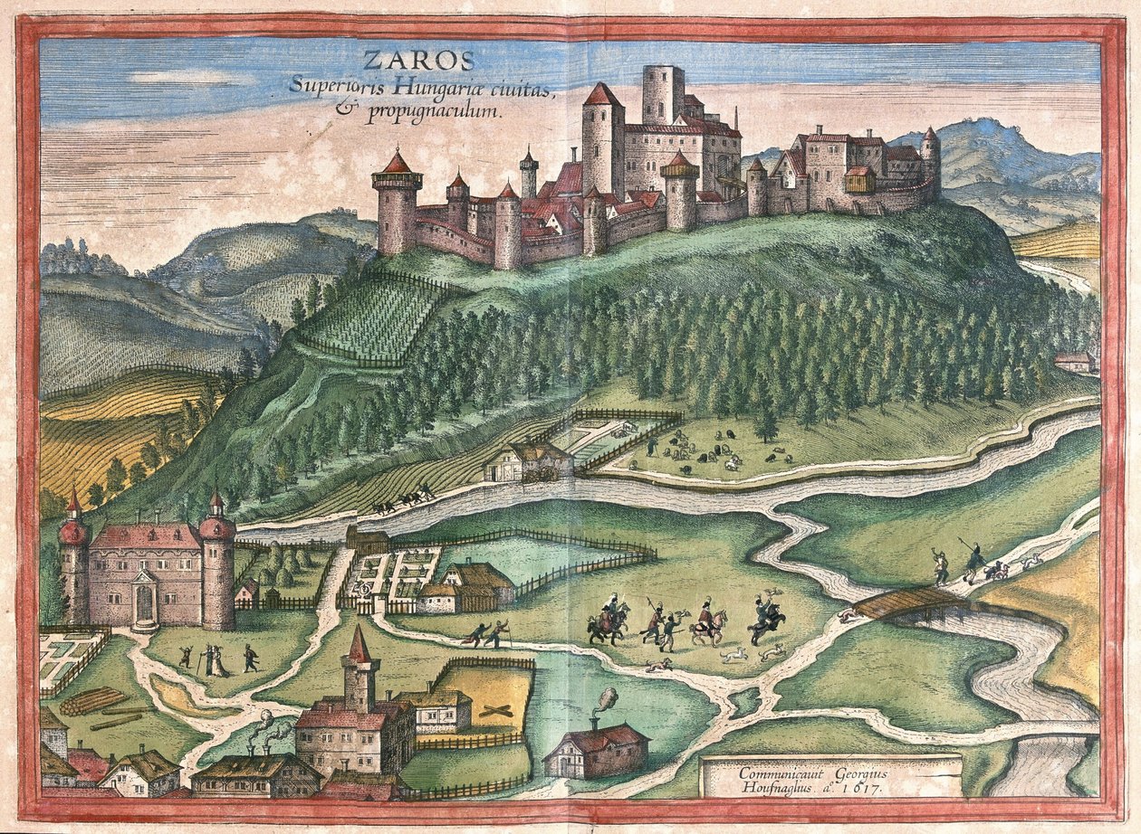Zaros, on Mount Ida, Crete (engraving) by Georg Braun and Hogenberg Franz