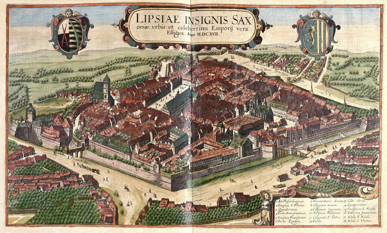 Leipzig, Saxony, Germany by Georg Braun and Hogenberg Franz