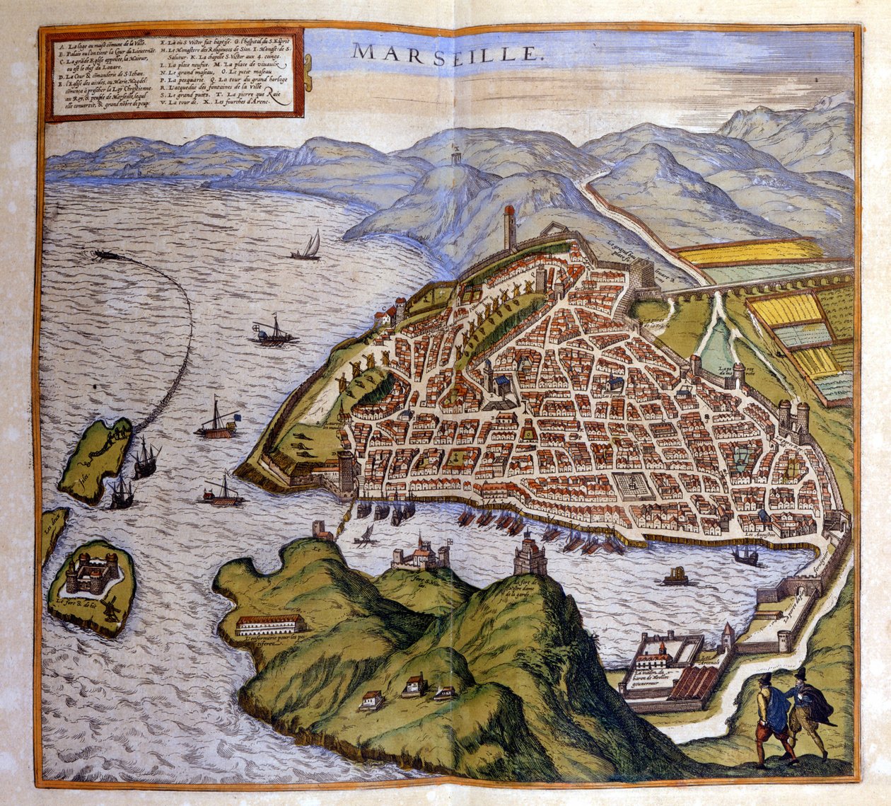 View of Marseille from the Atlas of Braun and Hogenberg by Georg Braun and Hogenberg Franz