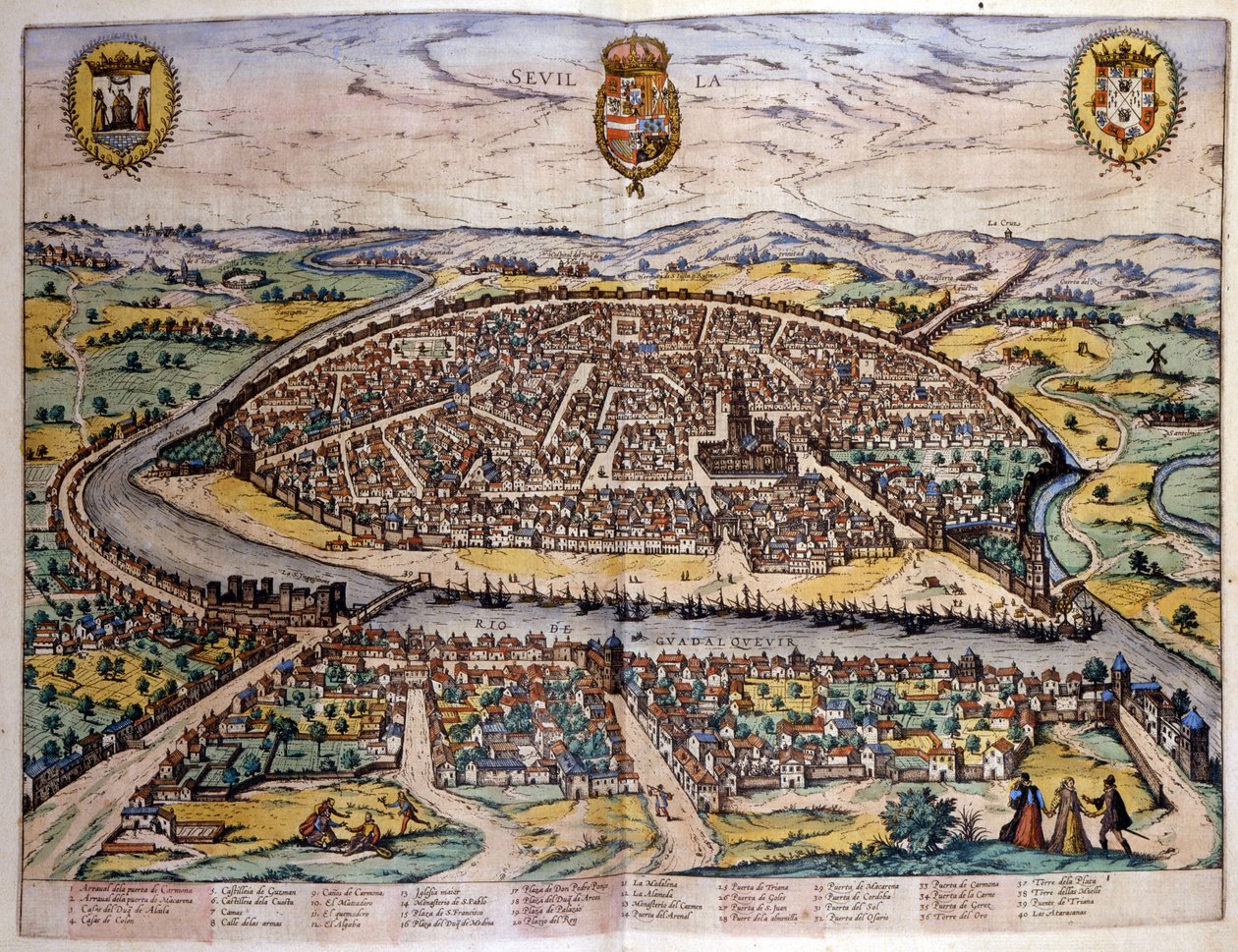 View of Seville from the Atlas of Braun and Hogenberg by Georg Braun and Hogenberg Franz