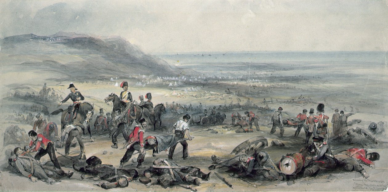 Removing the Dead and Wounded after the Battle of the Alma during the Crimean War by George Bryant Campion