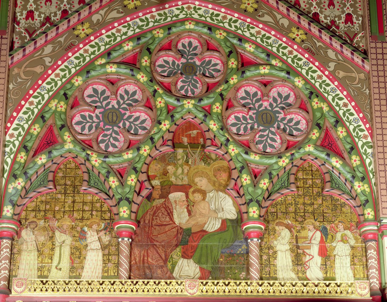 Adoration of the Magi, altarpiece, to designs of William Morris and Sir Edward Burne-Jones, 1861-62 by George Campfield