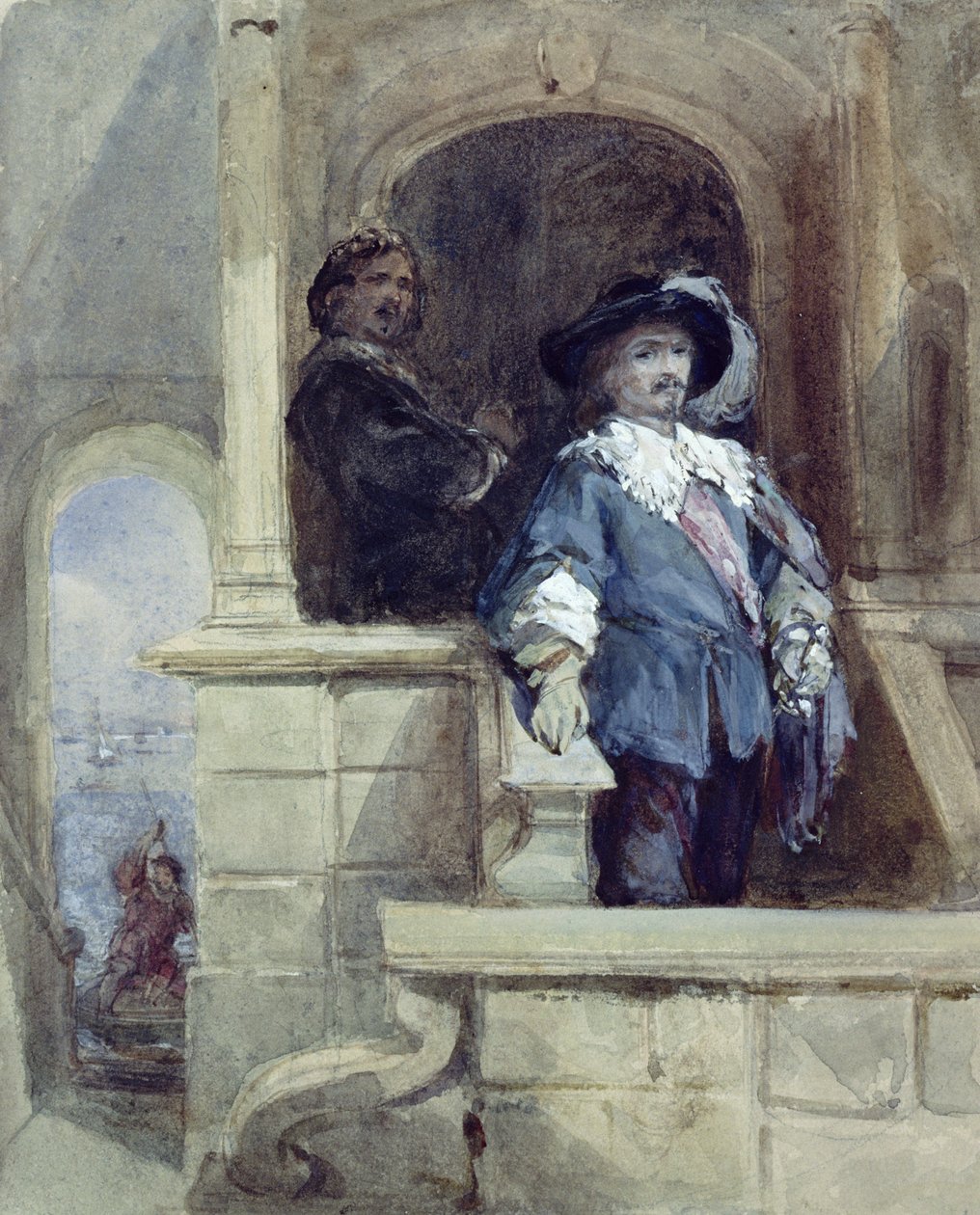 Sir Thomas Wentworth and John Pym at Greenwich, 1628 by George Cattermole